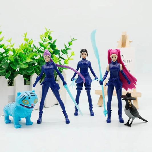 K-Pop Demon Hunters Figures –  Derpys, Tiger, Rumi, Mira & Zoey Sussy Collectible Dolls
