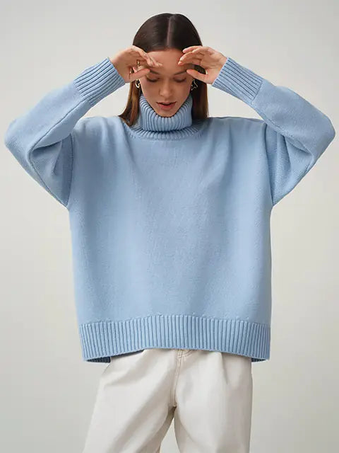 Women's Stylish Long-Sleeved Knit Sweater for Fall/Winter